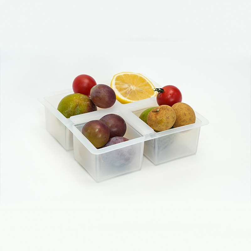 Récipient en plastique en plastique PE / PP à quatre grilles